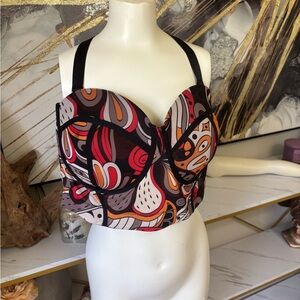 Rainbow Multicolor Abstract Crop Top